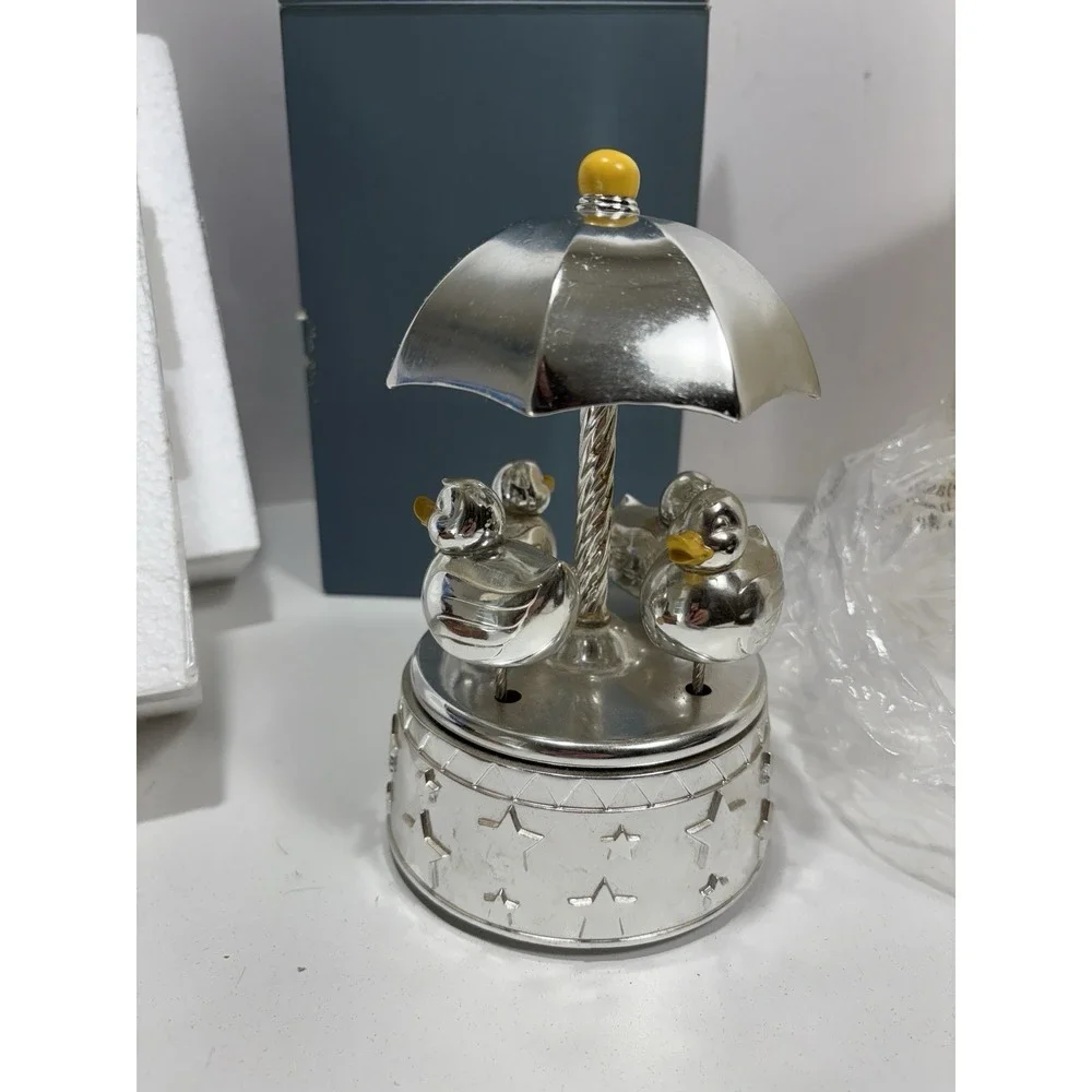 Reed & Barton Silver Something Duckie Carousel Ducks Musical Works Mint Conditio